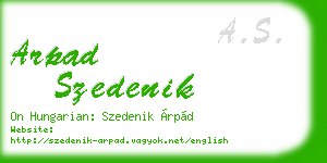 arpad szedenik business card